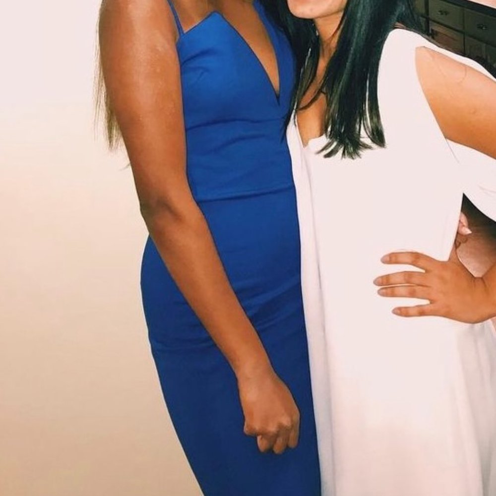 Blue Bodycon Midi Dress